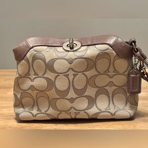 Coach Signature Turnlock large wristlet